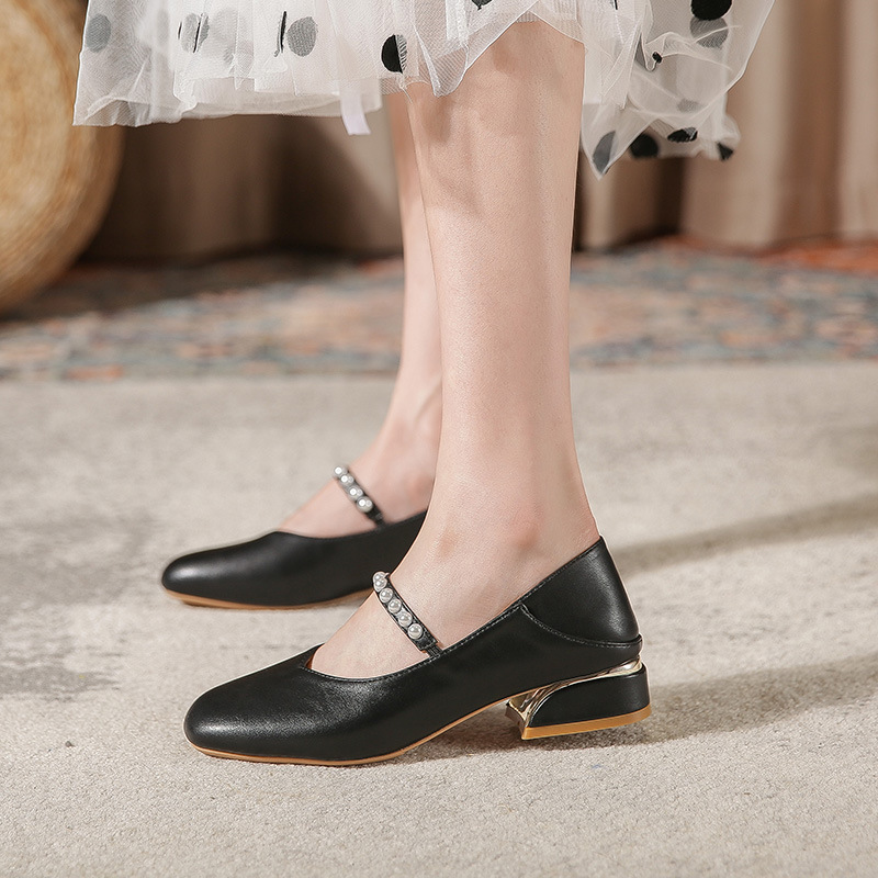High-heeled thin shoes flat leather shoes for women