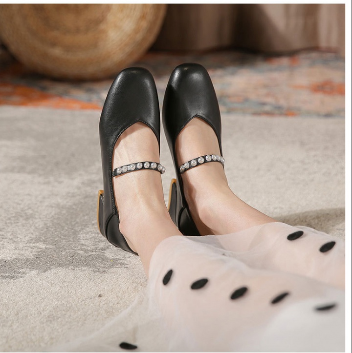High-heeled thin shoes flat leather shoes for women
