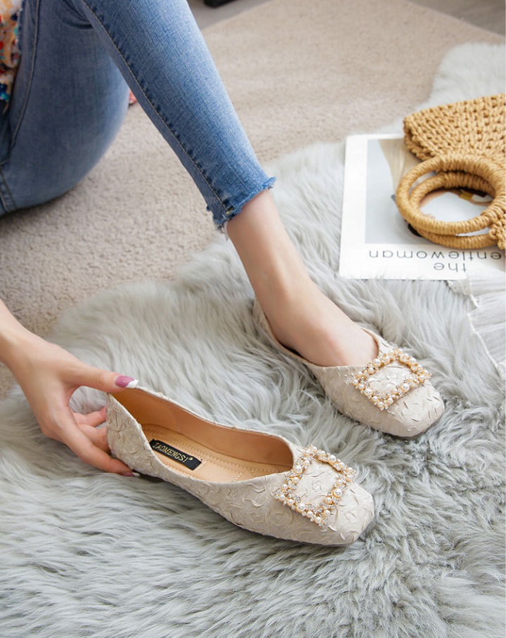 Low cozy shoes summer flat peas shoes for women