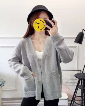 Student simple all-match coat pure knitted sweater