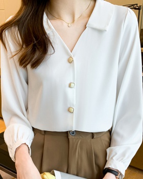 Light minority chiffon shirt all-match long sleeve tops