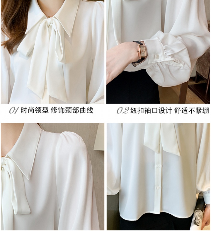 Long sleeve chiffon shirt autumn tops for women