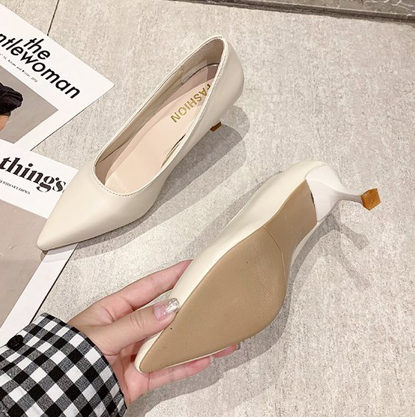 Pointed high-heeled shoes low shoes for women