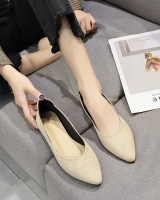 Pointed autumn flattie Korean style low shoes for women