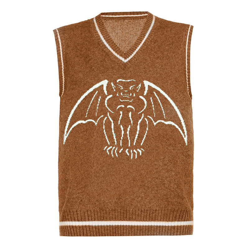 Bat wears outside fashion waistcoat V-neck knitwear vest