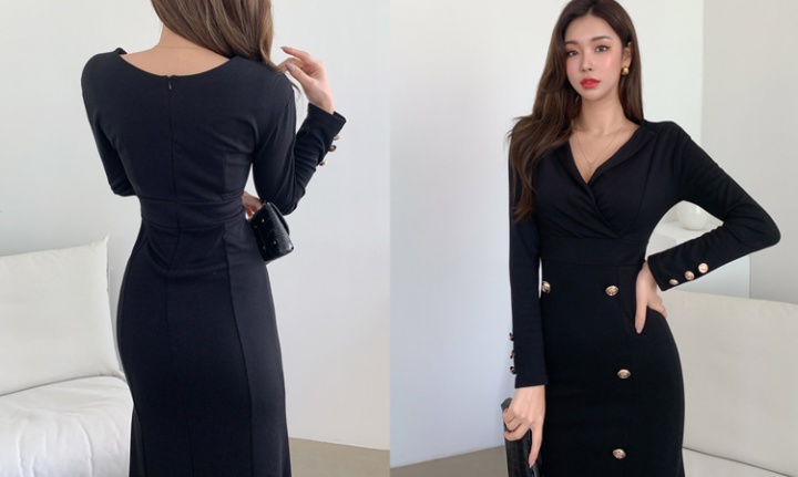 Fashion Korean style dress slim long dress