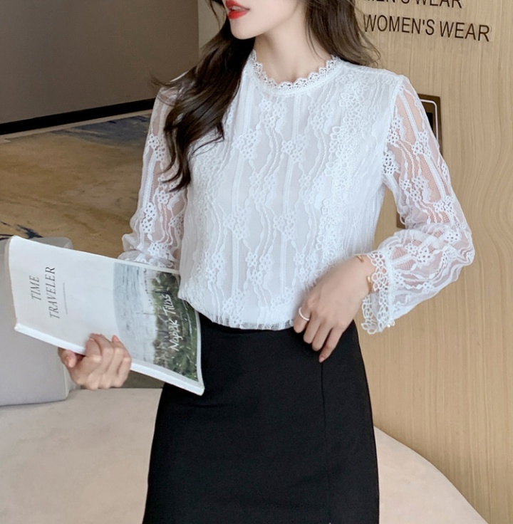 Autumn lace tops Western style hollow chiffon shirt