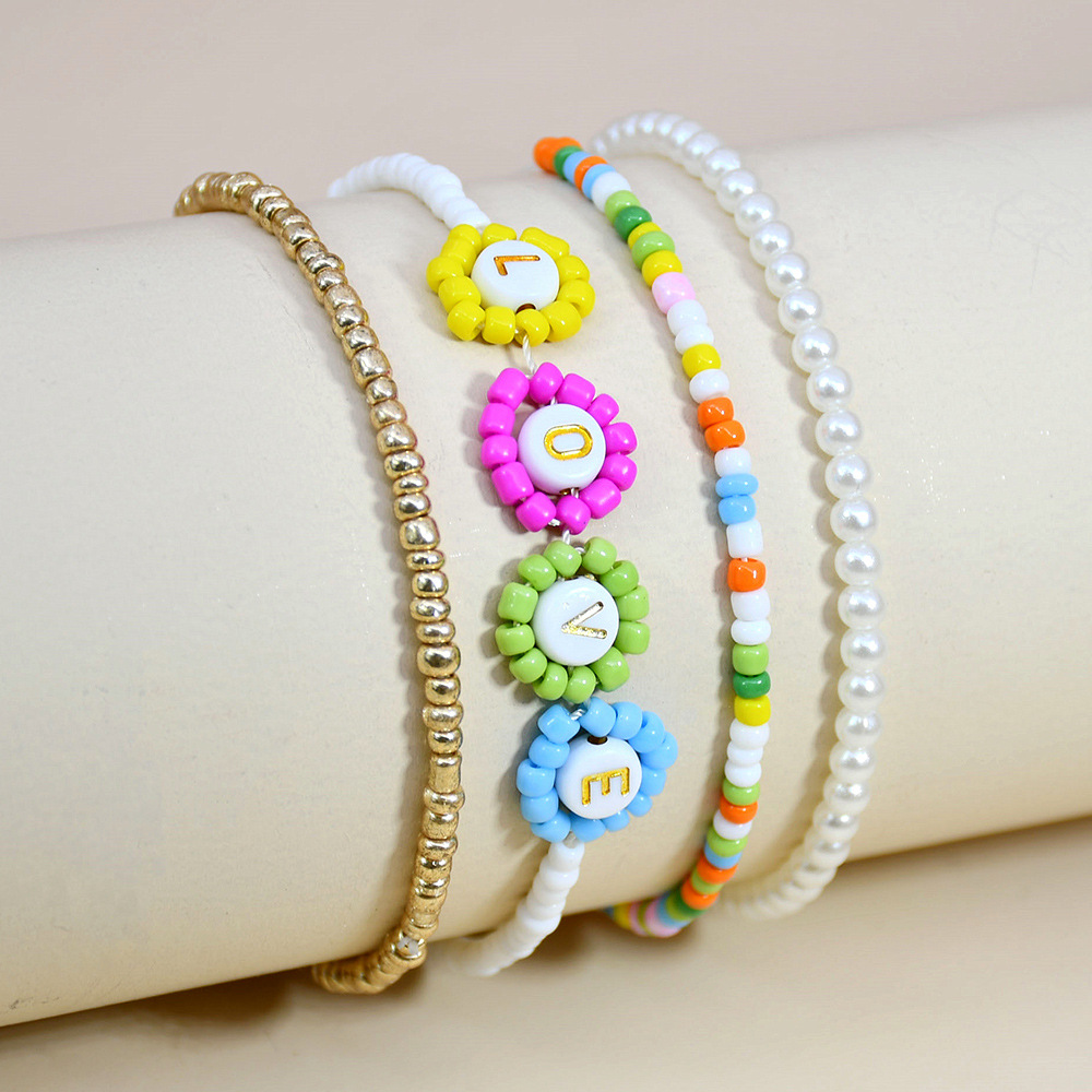 Elasticity flowers European style bracelets a set for women