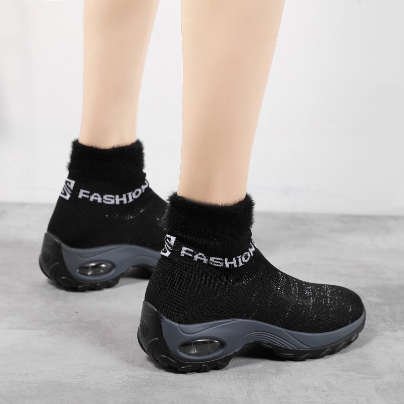 Air cushion plus velvet shoes fashion socks for women