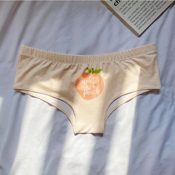 Hip large yard low-waist cozy peach letters briefs for women