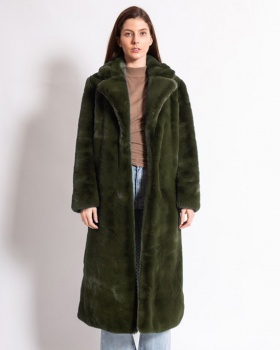 Not slim belt autumn and winter mixed colors fur coat
