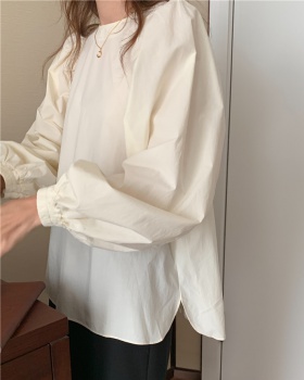 Long sleeve France style Korean style minimalist pure shirt