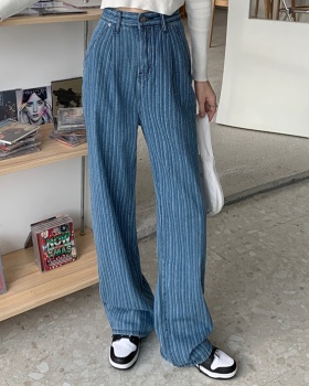 Lengthen fashion vertical stripes retro mopping pants
