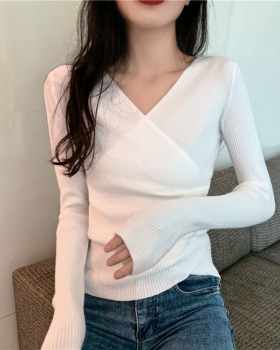 Long sleeve slim sweater pure tops for women