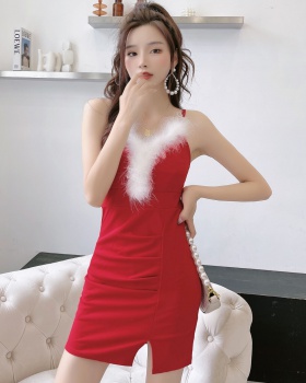 Sling package hip dress sexy christmas formal dress
