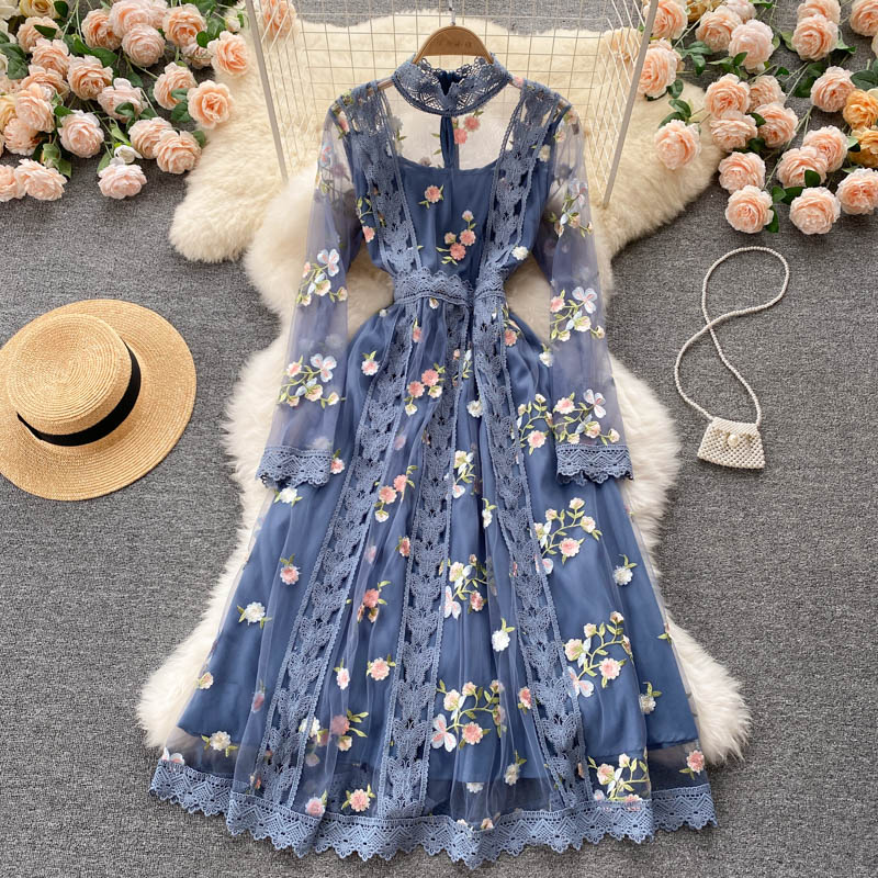 Beautiful embroidered dress sweet long dress for women
