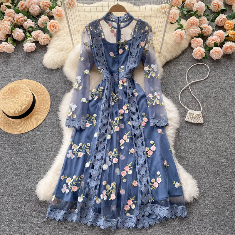 Beautiful embroidered dress sweet long dress for women