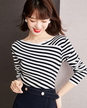 Stripe simple temperament sweater autumn fashion T-shirt