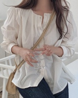 Long sleeve Korean style simple pure all-match shirt