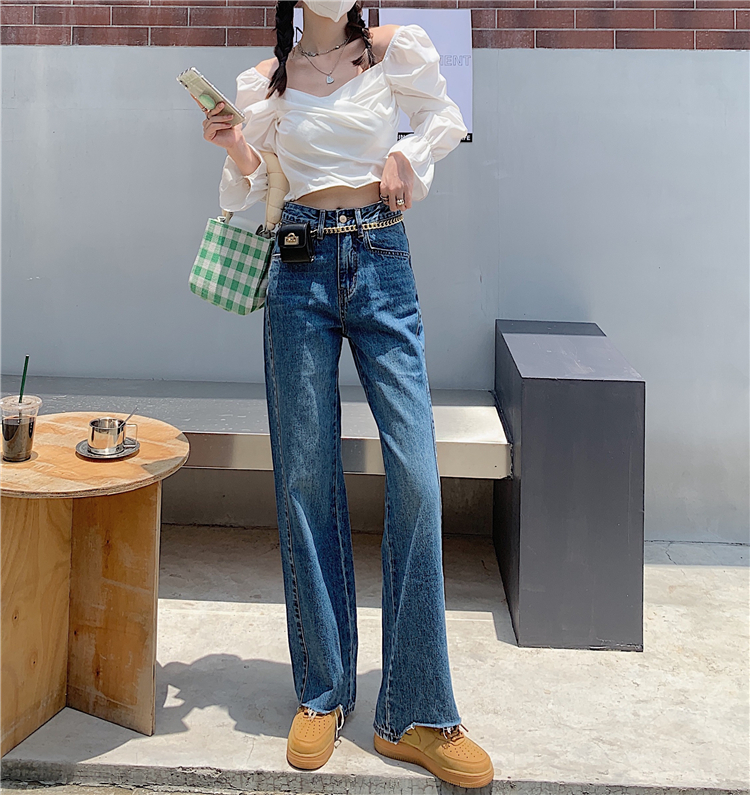 Fashion all-match retro long pants high waist autumn jeans