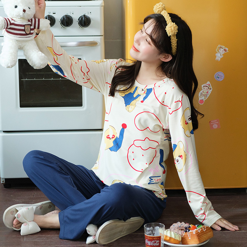 Lovely Korean style autumn pajamas a set for women