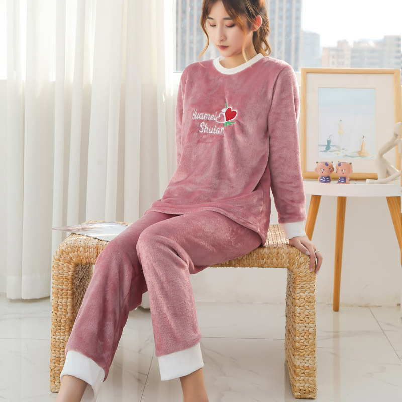 Thermal thick autumn and winter wears outside pajamas for women