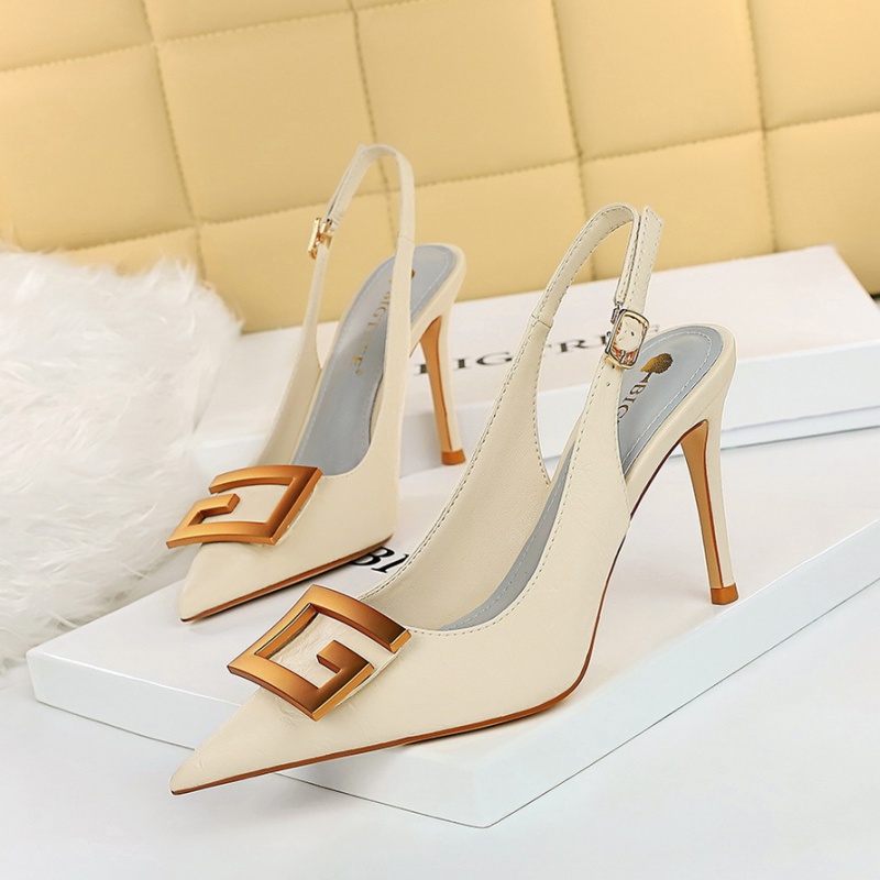 Slim sexy pointed hollow nightclub shoes