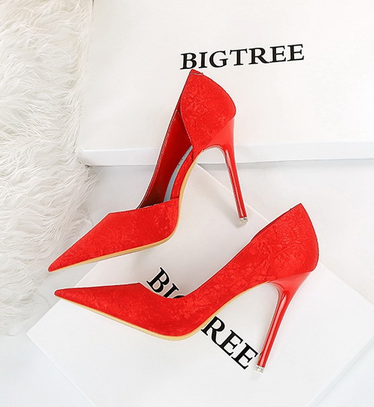 Fine-root pointed shoes low high-heeled shoes