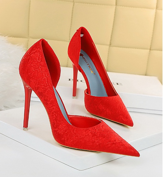 Fine-root pointed shoes low high-heeled shoes