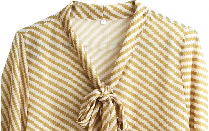 Temperament unique tops V-neck bow shirt for women