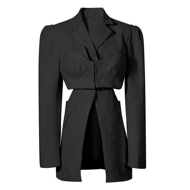 Autumn business suit Pseudo-two coat for women