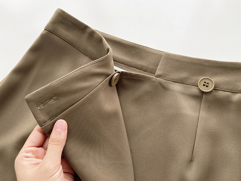 Casual autumn long business suit a buckle high waist placket skirt