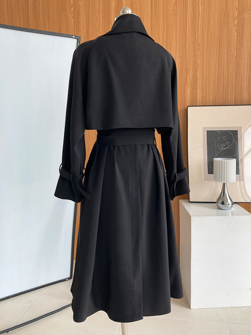 Long temperament coat fashion large lapel overcoat for women