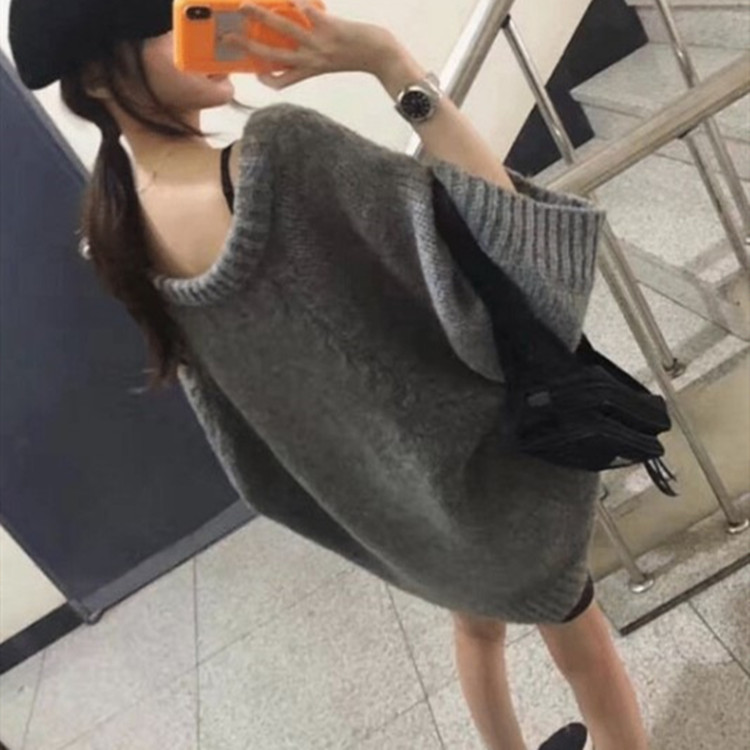 Autumn and winter loose sweater pullover long tops for women