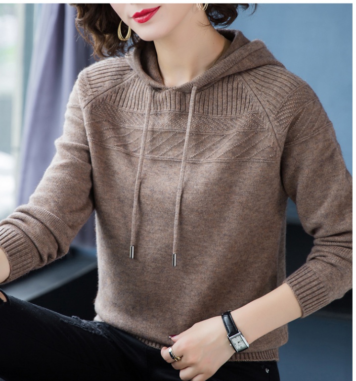 Pure pullover hoodie loose bottoming shirt for women