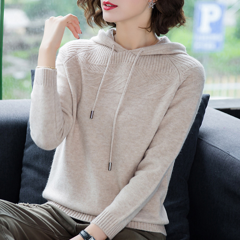 Pure pullover hoodie loose bottoming shirt for women