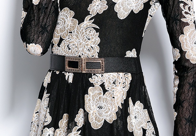 Lace embroidery dress