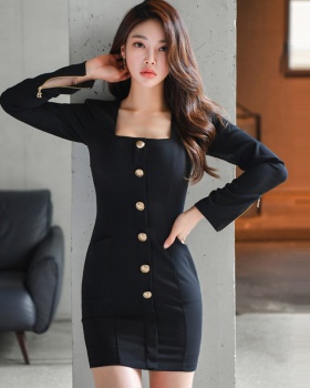 Zip single-breasted fashion dress for women