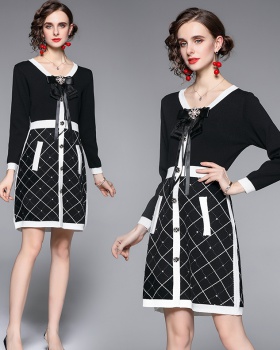 Retro ladies France style spring and autumn dress for women
