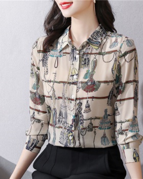 Western style fashion shirt real silk plaid tops