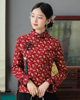 Double long sleeve floral fashion elegant tops