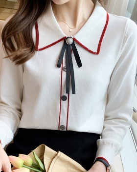 Doll collar fashion and elegant sweater autumn sweet tops