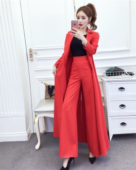 Fashion long long pants slim coat a set