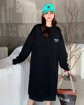 Korean style slim lamb fur fat skirt long loose winter hoodie