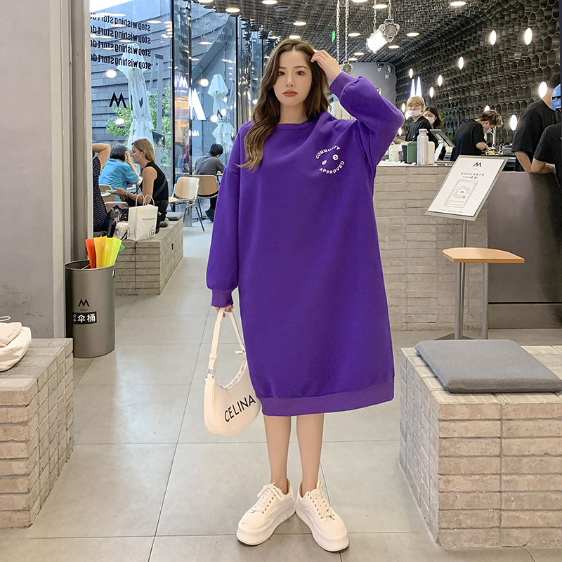 Autumn and winter Korean style straight loose thick hoodie