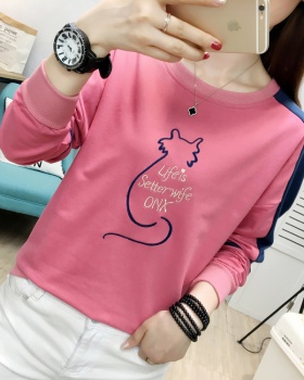 Long sleeve round neck T-shirt large yard all-match tops