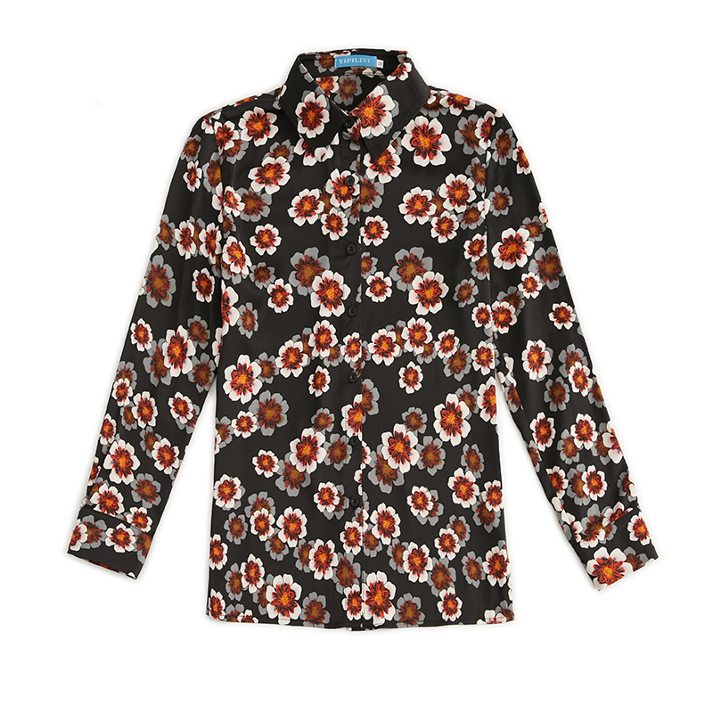 Autumn chiffon shirt tops for women