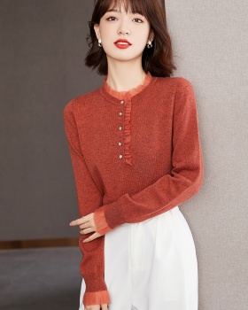 Autumn wood ear sweater temperament bottoming shirt