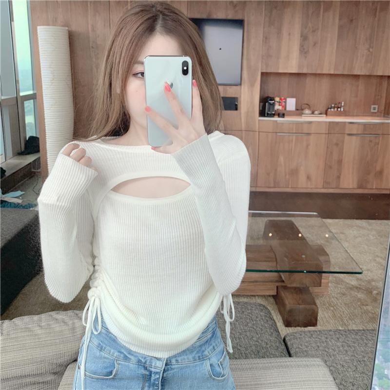 Long sleeve Korean style tops all-match sweater for women