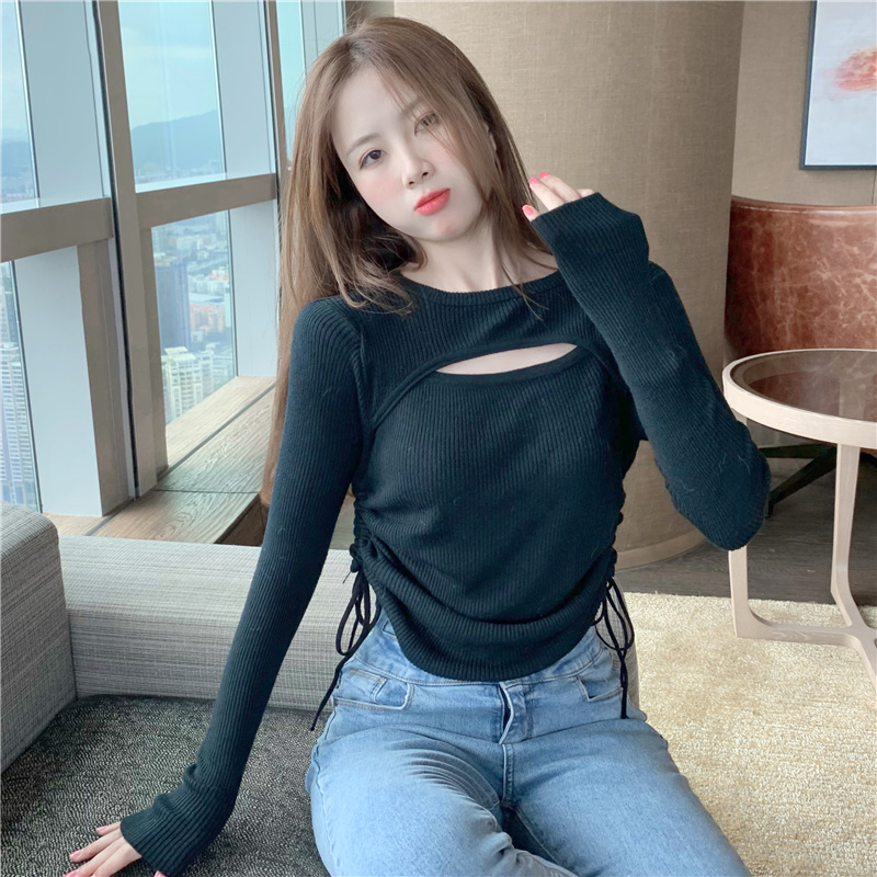 Long sleeve Korean style tops all-match sweater for women